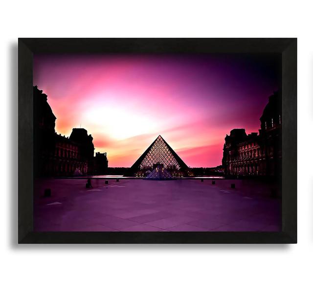 Louvre Museum at Sunset - Picture Frame Photograph in Canvas Brayden Studio Size: 21cm H x 30cm W x 10cm D on Productcaster.