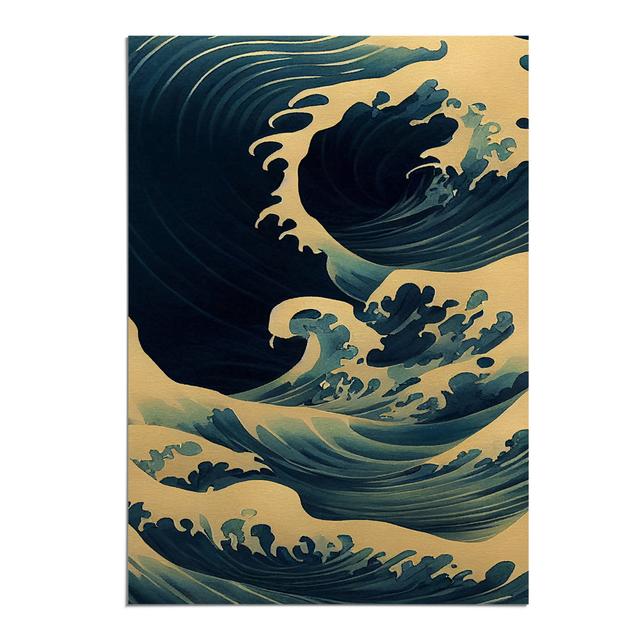 Traditional Japanese Wave No.5 House of Hampton Format: Paper, Size: 59.4cm H x 42cm W, Matte Colour: No Matte on Productcaster.