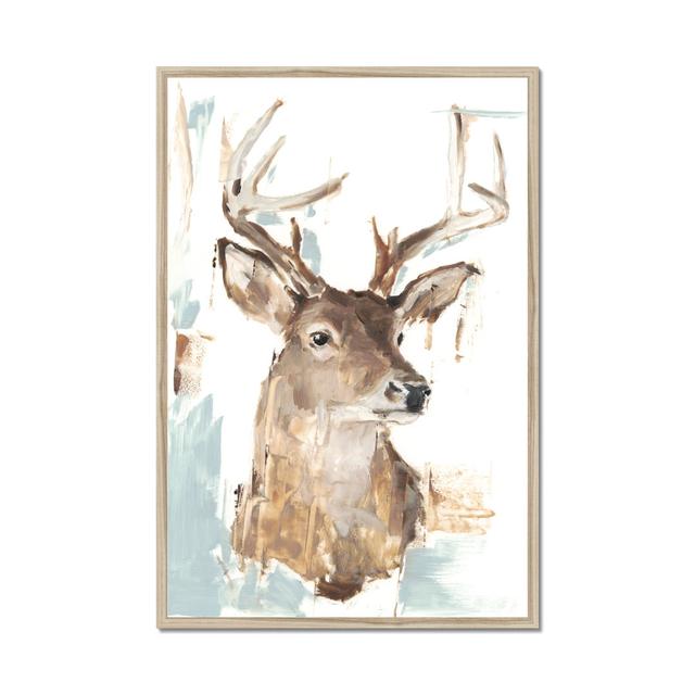 Modern Deer Mount I by Ethan Harper - Painting Print Foundstone Size: 34cm H x 24cm W, Format: Natural Wood Framed Paper Print on Productcaster.