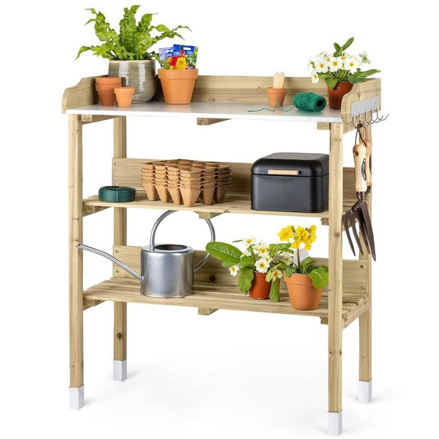 Assiya Wood Potting Bench Dakota Fields on Productcaster.