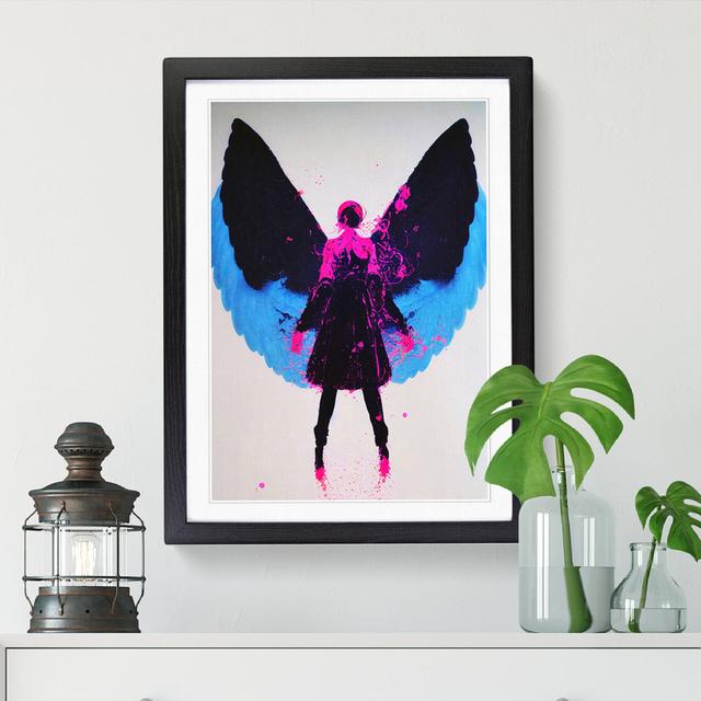 Angel Hydrodipped Maturi Format: Black Framed, Size: 64cm H x 46cm W x 2cm D on Productcaster.