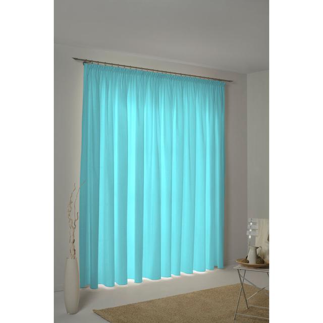 Uni Collection 100% Cotton Room Darkening Pinch Pleat Curtain Panel Adam Curtain colour: Turquoise, Panel size: 142cm wide x 395cm high on Productcaster.