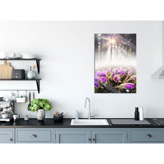 Purple Flowers in the Forest Framed Poster - Unframed Photograph on Glass Union Rustic Size: 100cm H x 70cm W x 0.4cm D on Productcaster.