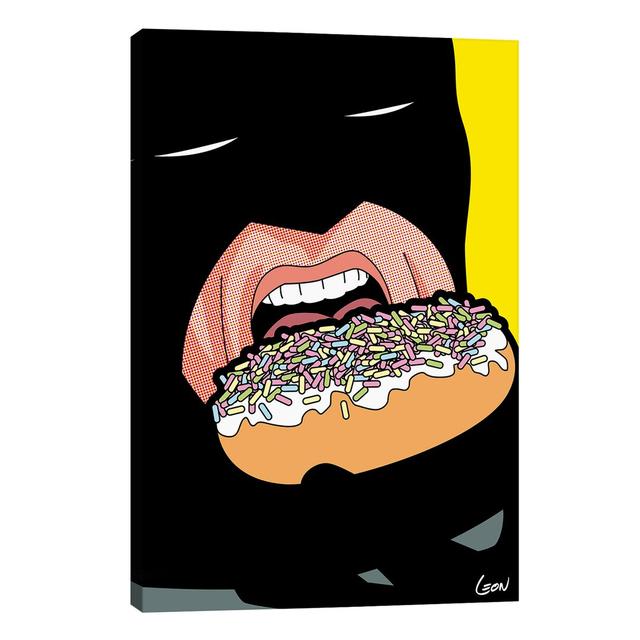 Bat Donuts by Grégoire Guillemin - Wrapped Canvas Painting Print Happy Larry Size: 30.48cm H x 20.32cm W x 1.91cm D on Productcaster.