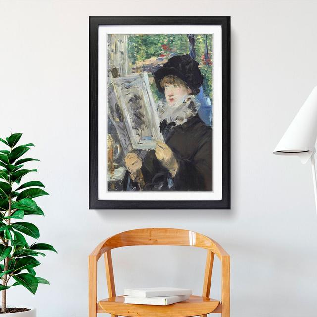 Woman Reading by Edouard Manet - Picture Frame Painting East Urban Home Frame Option: Black Framed, Size: 65cm H x 48cm W x 2cm D on Productcaster.