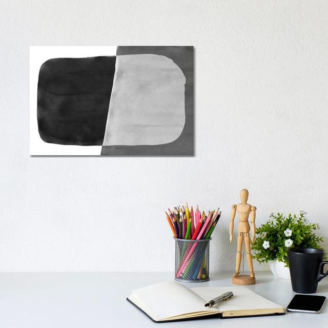 Minimal Black And White Abstract VI Brushstroke by Amini54 - Wrapped Canvas Painting Metro Lane Size: 20.32cm H x 30.48cm W x 1.91cm D on Productcaster.