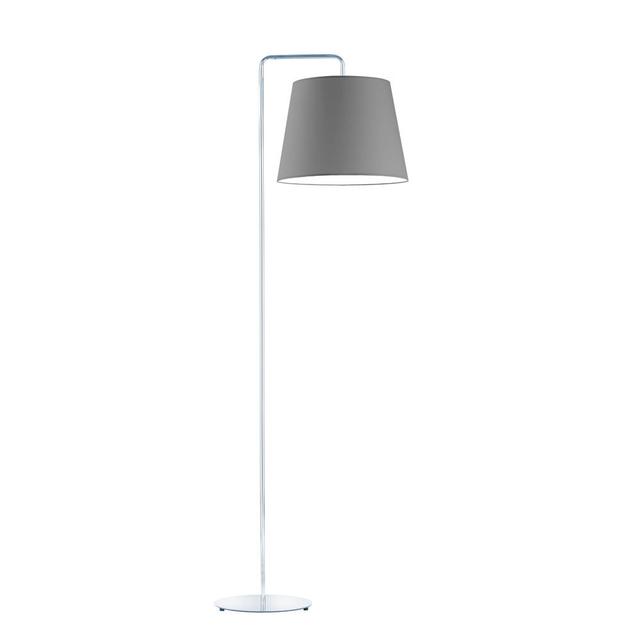 156 cm Stehlampe Janissa 17 Stories Gestellfarbe: Chromfarben, Lampenschirmfarbe: Stahlgrau on Productcaster.