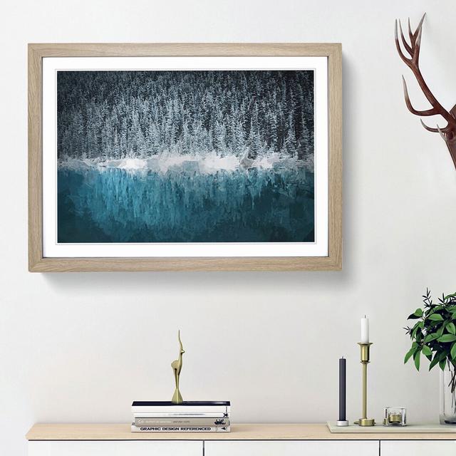 Forest Reflecting in Lake Louise in Abstract - Picture Frame Graphic Art Print East Urban Home Frame Option: Oak Framed, Size: 36cm H x 48cm W x 2cm D on Productcaster.