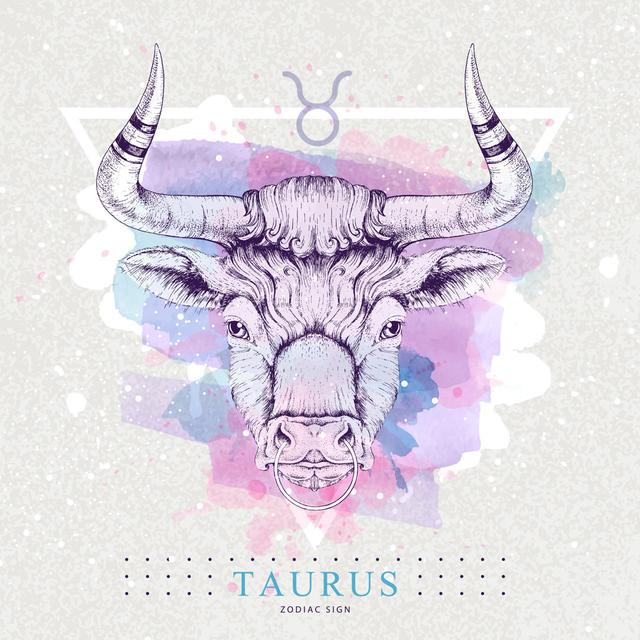 Taurus Zodiac - Wrapped Canvas Graphic Art Gracie Oaks Size: 51cm H x 51cm W x 3.8cm D on Productcaster.