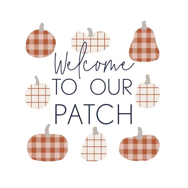 Welcome Patch Check Pumpkins Maturi Size: 30cm H x 30cm W x 3.8cm D on Productcaster.