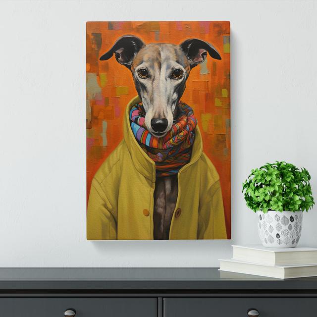 Whippet Art Informel Art Happy Larry Size: 60cm H x 40cm W x 3cm D on Productcaster.