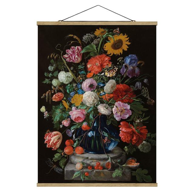 Glass vase with Flowers by Jan Davidsz De Heem - Painting Print Rosalind Wheeler Size: 66.4cm H x 50cm W x 0.3cm D on Productcaster.