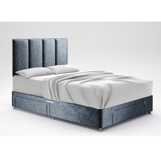 Bendooragh Divan Bed Base 17 Stories Storage Type: 2 Drawers/End Drawer, Colour: Denim, Size: King (5') on Productcaster.