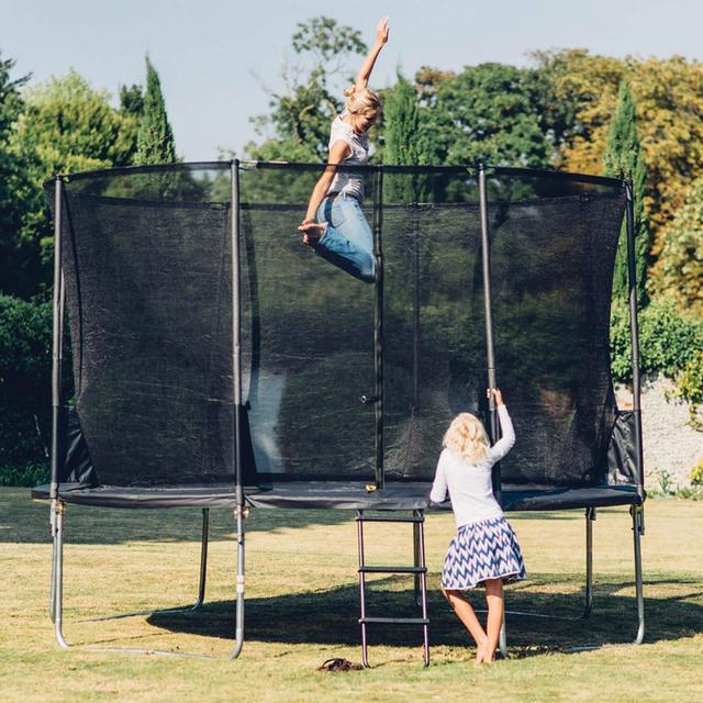 8' Backyard: Above Ground Trampoline with Safety Enclosure Plum on Productcaster.