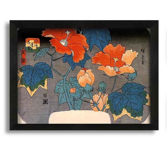 Hiroshige Hibiscus - Picture Frame Painting on Canvas Ophelia & Co. Size: 21cm H x 30cm W x 10cm D on Productcaster.