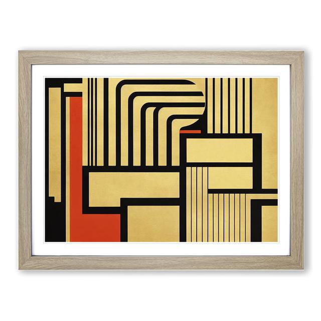 Vintage Abstract Art Vol.1 - Picture Frame Graphic Art Metro Lane Size: 34cm H x 46cm W x 2cm D, Frame Colour: Oak on Productcaster.