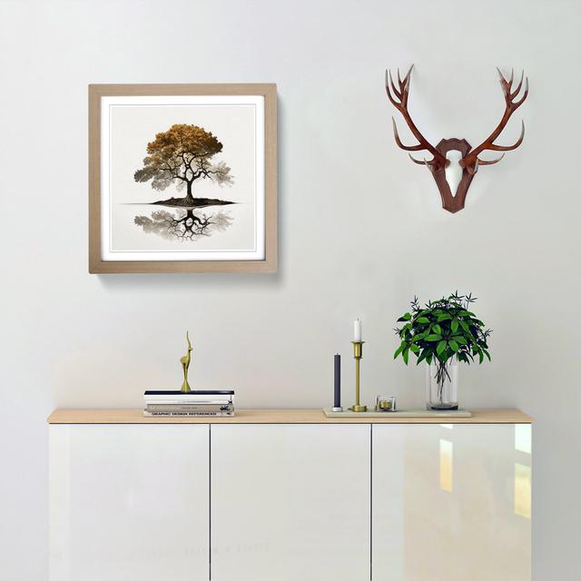 Oak Tree Minimalism No.1 - Single Picture Frame Print on Wood Marlow Home Co. Format: Oak on Productcaster.