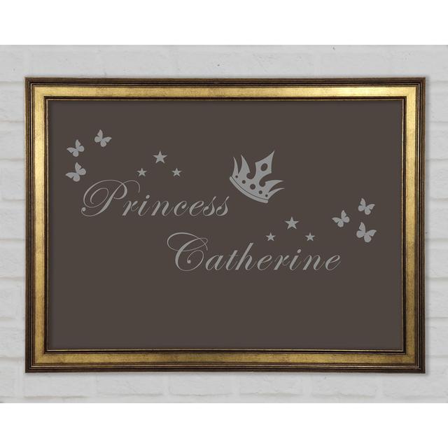 Your Own Name Princess 2 Framed Print Happy Larry Colour: Chocolate, Size: 29.7cm H x 42cm W x 1.5cm D on Productcaster.