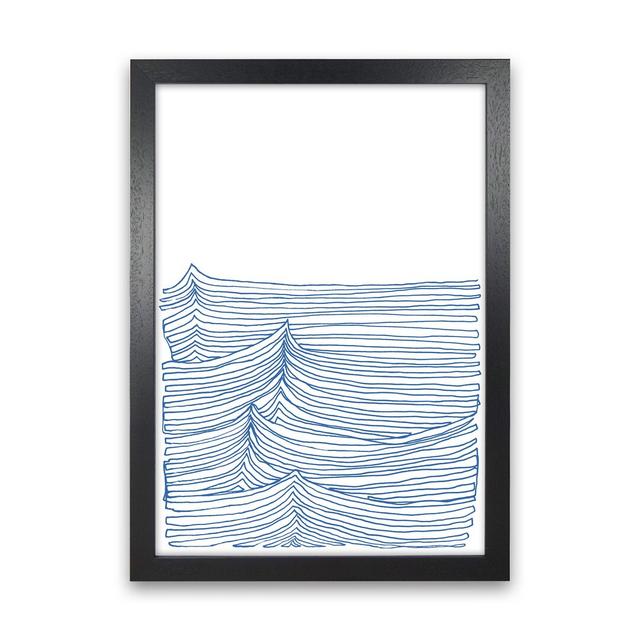 Continuous Sea Blue by Carissa Tanton - Drawing Print on Paper Longshore Tides Size: 63cm H x 46cm W x 3cm D, Frame Option: Black Framed on Productcaster.