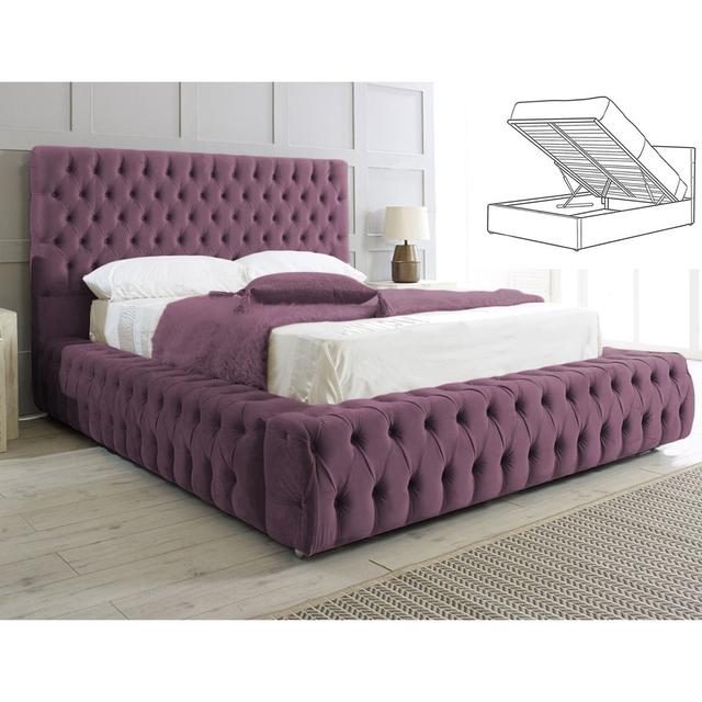 Upholstered Standard Bed Britainsleep Colour: Lilac, Size: Super King (6') on Productcaster.