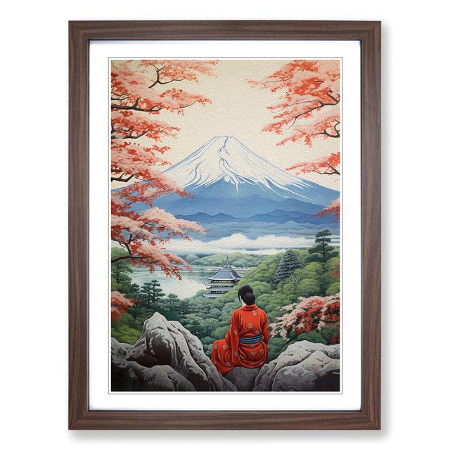 Mount Fuji Victorian - Single Picture Frame Art Prints on Wood Big Box Art Frame Colour: Walnut, Size: 46cm H x 34cm W x 2cm D on Productcaster.