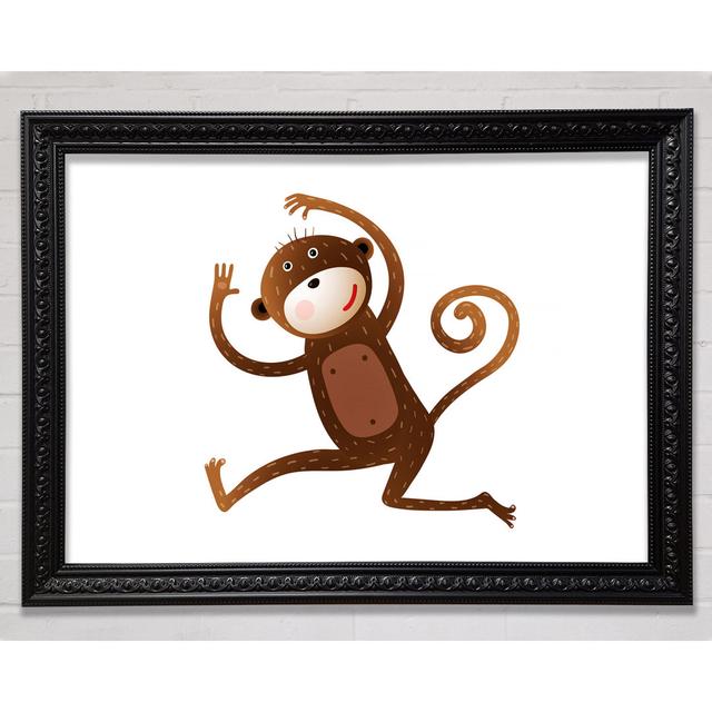 Monkey Fun - Single Picture Frame Print Canora Grey Size: 42cm H x 60cm W x 3cm D, Format: Black Framed Paper on Productcaster.