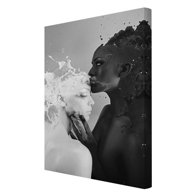 Milk and Coffee Kiss - Wrapped Canvas Graphic Art Print East Urban Home Size: 120cm L x 80cm W x 2cm D on Productcaster.