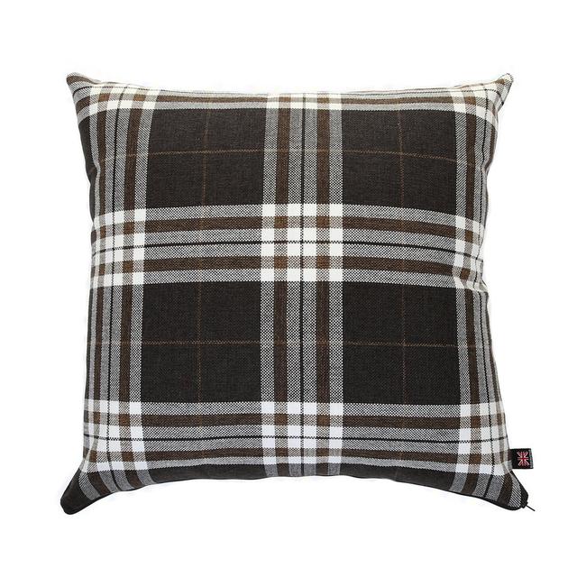 Chagnon Plaid Square Throw Cushion Union Rustic Size: 55cm x 55cm, Colour: Chocolate on Productcaster.