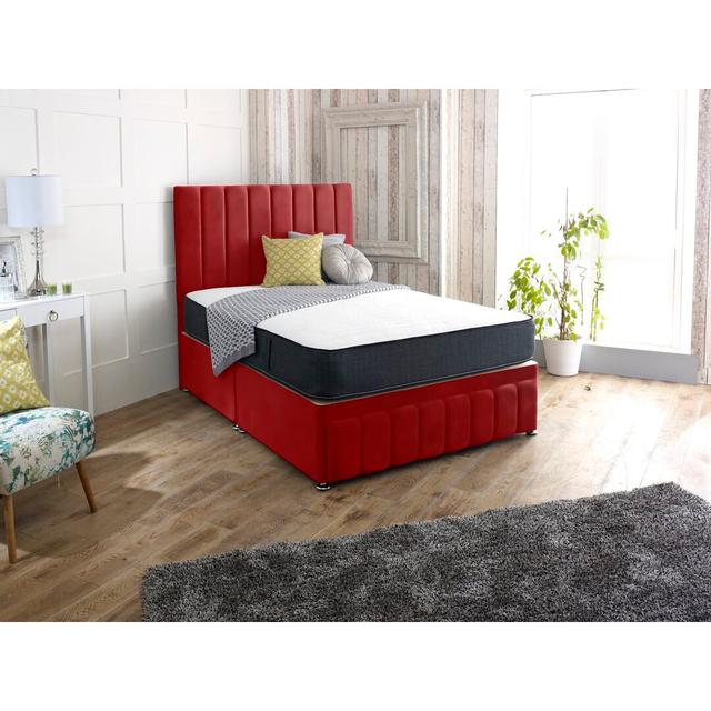 Divan Bed Set Fairmont Park Size: Kingsize (5'), Colour: Red, Storage Type: 4 Drawers on Productcaster.