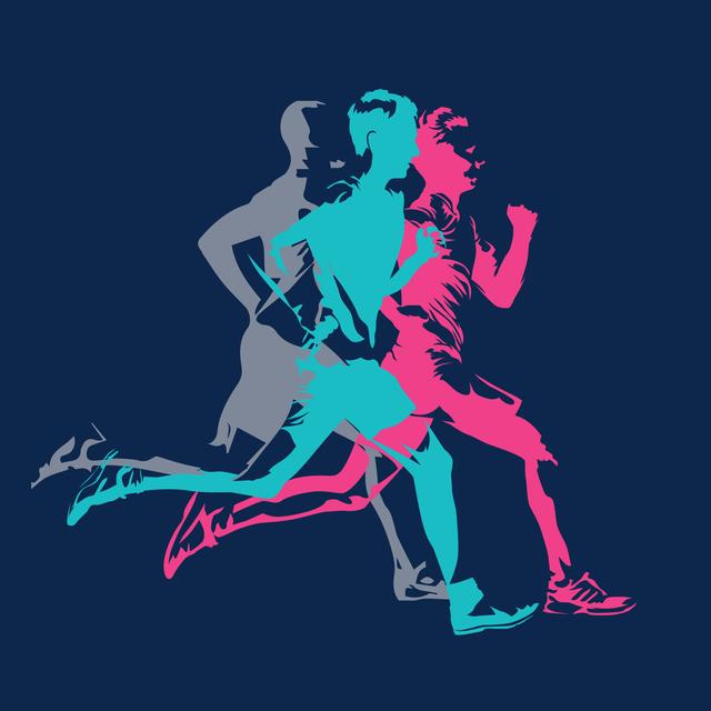 Marathon Running Silhouettes Marlow Home Co. Size: 51cm H x 51cm W x 3.8 cm D on Productcaster.