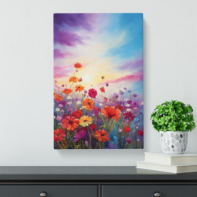 Wildflowers Impressionism No.3 - Art Prints Marlow Home Co. Size: 76cm H x 50cm W x 3cm D on Productcaster.