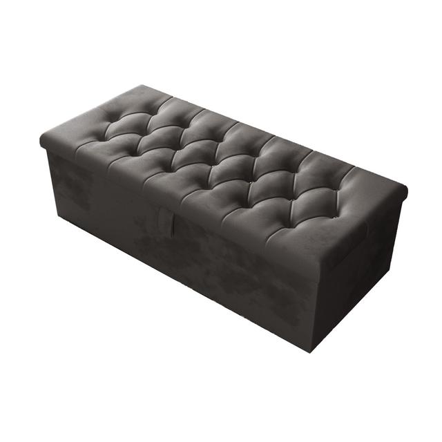 Candace 102cm Wide Tufted Rectangle Storage Ottoman with Hydrolic Arm Rosdorf Park Upholstery Colour: Charcoal on Productcaster.