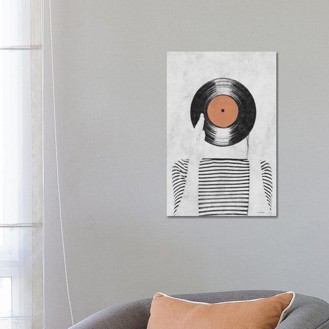 Vinyl Record Head by Underdott Art - Wrapped Canvas Print ClassicLiving Size: 66.04cm H x 45.72cm W x 3.81cm D on Productcaster.