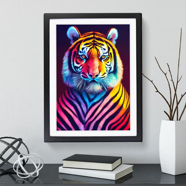 Tiger - Single Picture Frame Print World Menagerie Frame Colour: Black Framed, Size: 34cm H x 25cm W x 2cm D on Productcaster.