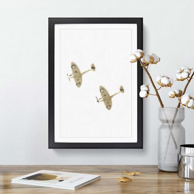 RAF Spitfire Planes - Picture Frame Graphic Art Print East Urban Home Size: 50cm H x 35cm W x 2cm D, Frame Option: Black on Productcaster.