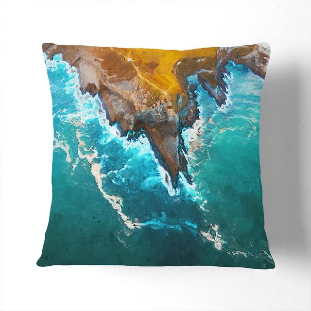 Coast of Santander in Austria Cushion with Filling East Urban Home Backing Colour: Black, Size: 40 x 40 cm on Productcaster.