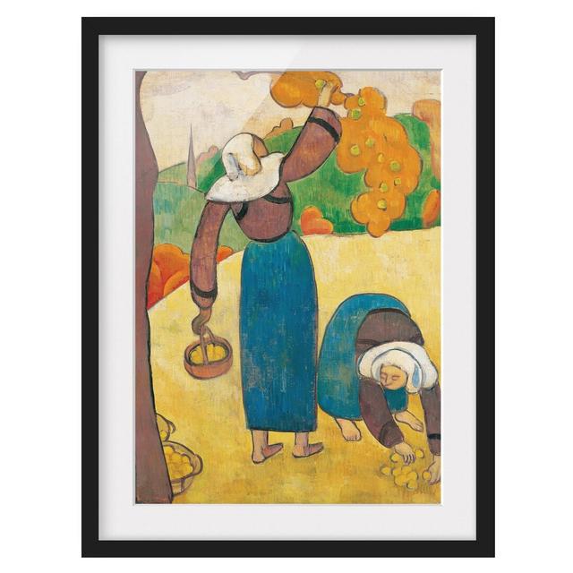 Breton Farmers by Émile Bernard - Picture Frame Painting Print on Paper East Urban Home Frame Options: Matt black, Size: 100cm H x 70cm W x 2cm D on Productcaster.