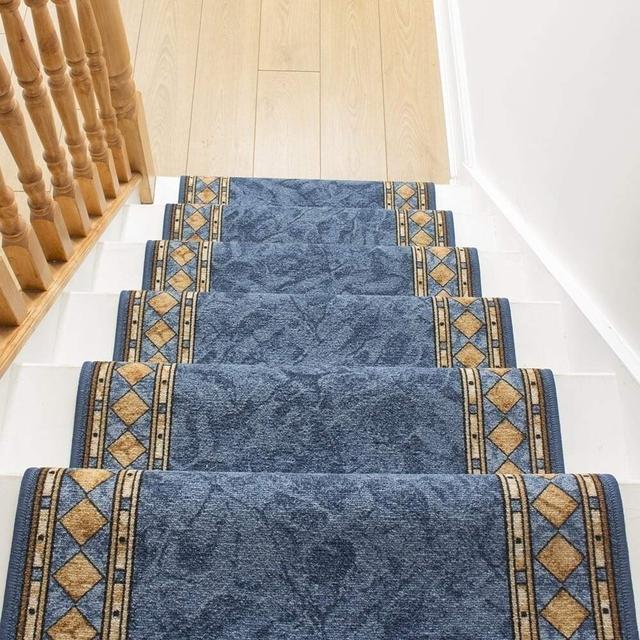 Allenstown Looped Blue Stair Runner Rosalind Wheeler Rug Size: Runner 750cm x 66cm on Productcaster.