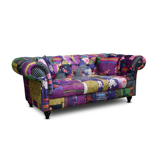 Camaury Velvet Sofa Latitude Vive Upholstery Colour: Anna Original, Size: 79cm H x 187cm W x 94cm D on Productcaster.