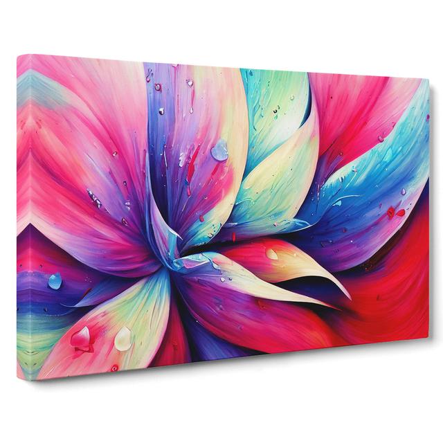 Colourful Flowers Vol.6 Abstract - Wrapped Canvas Painting Marlow Home Co. Size: 40cm H x 60cm W x 3cm D on Productcaster.