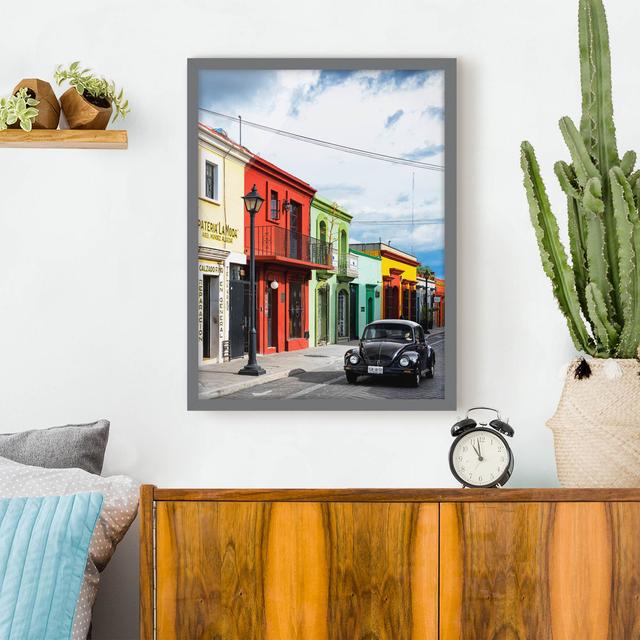 Colorful Facades Black Beetle - Picture Frame Graphic Art Ebern Designs Frame Option: Grey Framed, Size: 55cm H x 40cm W x 2cm D on Productcaster.