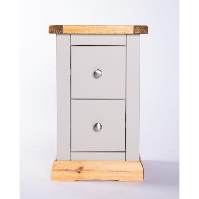 Escoto 2 Drawer Bedside Table Brambly Cottage Knob Colour: Silver on Productcaster.