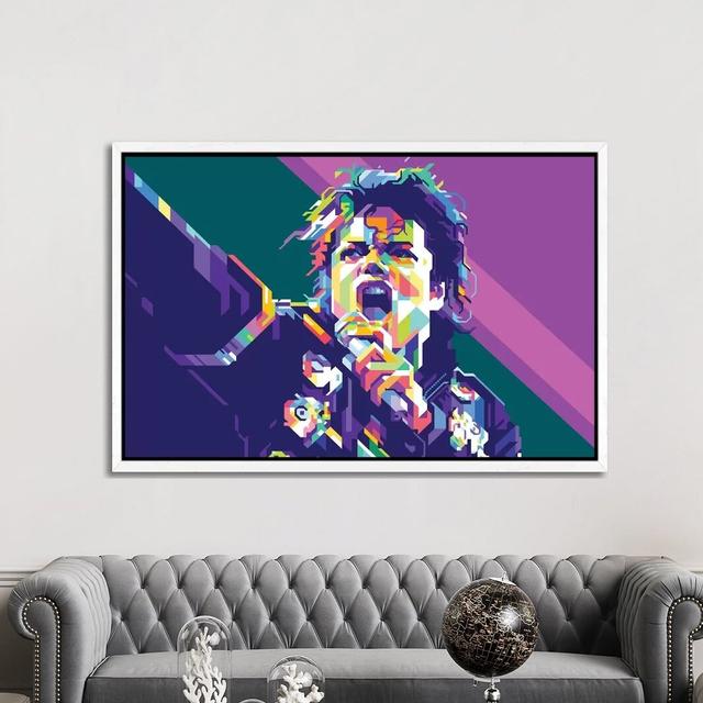 Michael Jackson by Dayat Banggai - Print on Canvas Ebern Designs Size: 101.6cm H x 152.4cm W x 3.81cm D, Format: White Framed on Productcaster.