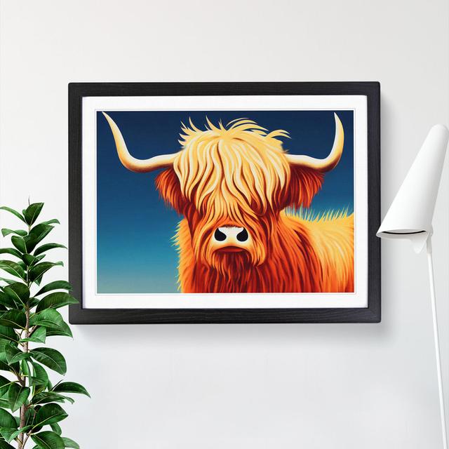 Artistic Highland Cow - Picture Frame Graphic Art Natur Pur Size: 25cm H x 34cm W x 2cm D, Frame Colour: Black Framed on Productcaster.