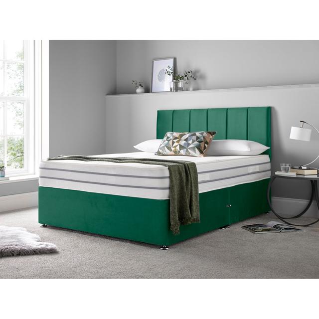 Jaonte Memory Foam Divan Bed Set 17 Stories Colour: Green, Size: Small Double (4'), Storage Type: No Drawers on Productcaster.