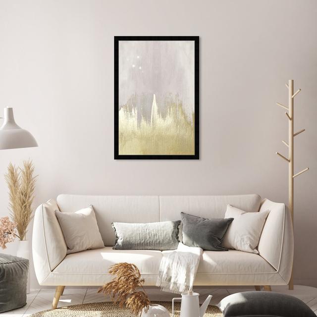 Abstract Offwhite Starry Night , Modern Gold Framed Wall Art Print For Living Room Oliver Gal Frame Colour: Black, Size: 76.2cm H x 50.8cm W x 3.81cm on Productcaster.