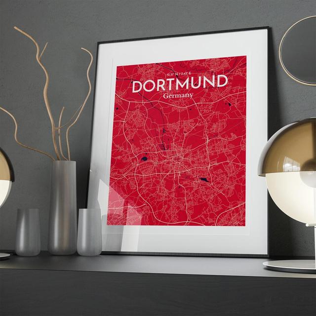 Dortmund City Map in Nautical - Unframed Graphic Art Borough Wharf Size: 20cm H x 16cm W x 0.05cm D on Productcaster.