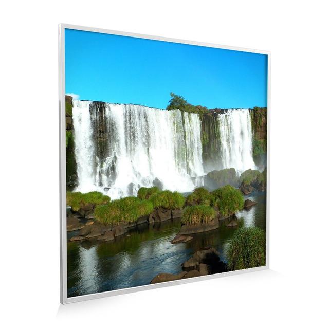 Crashing Falls Rolling Cloud Rolling Cloud Picture Infrared Wi-Fi + Remote Flat Heating Panel Radiator 350W Mirrorstone Colour: White on Productcaster.