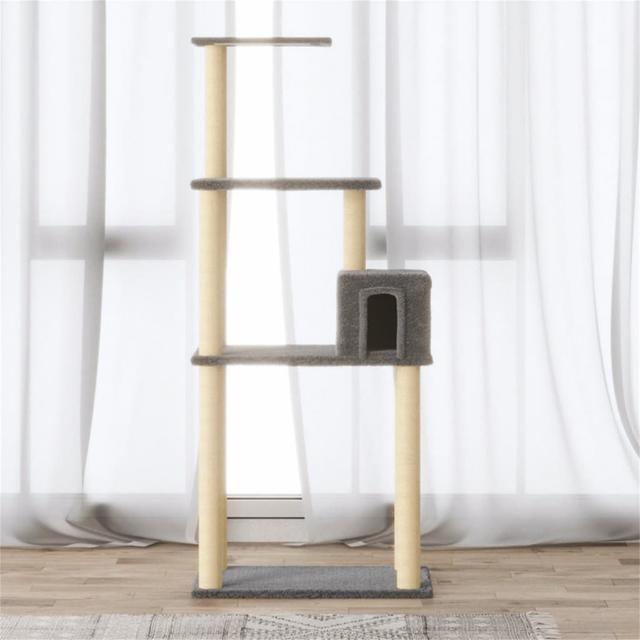 147cm Dolan Scratching Cat Tree Archie & Oscar Colour: Gray/Beige on Productcaster.