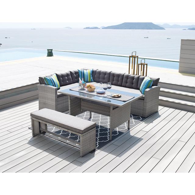 Negley Polyethylene (PE) Wicker 8 - Person Seating Group with Cushions ClassicLiving on Productcaster.